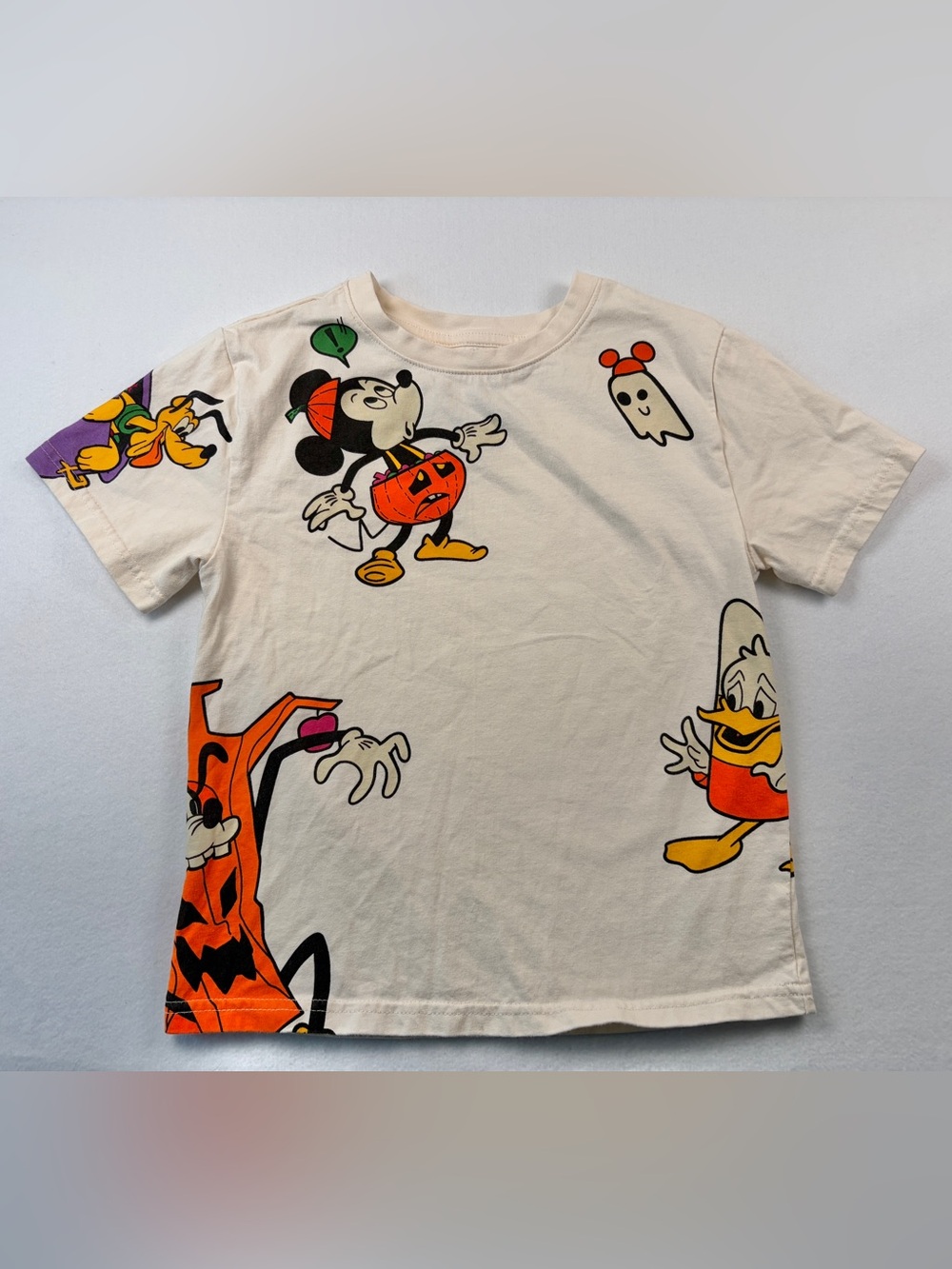 Disney Parks Unisex Kids Size 7/8 Halloween Ghost 2022 Mickey & Crew T-Shirt